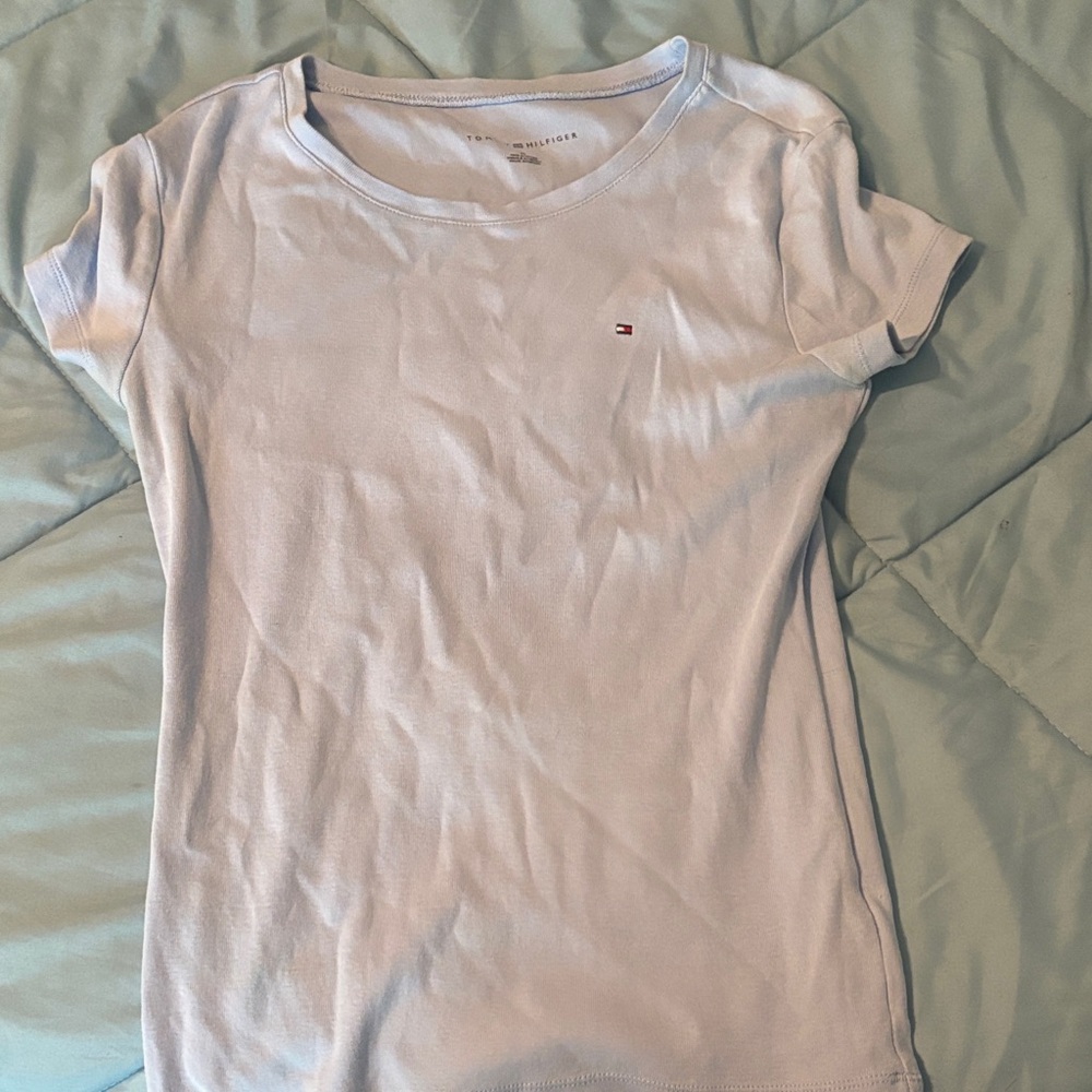 Tommy Hilfiger Women's Soft Blue Short Sleeve Tee